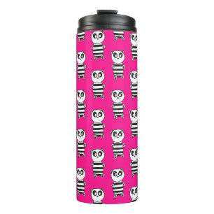 Verspielte Schwarz-Weiß-Panda-Kunst Thermosbecher