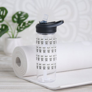 Verspielte Schwarz-Weiß-Panda-Kunst Trinkflasche