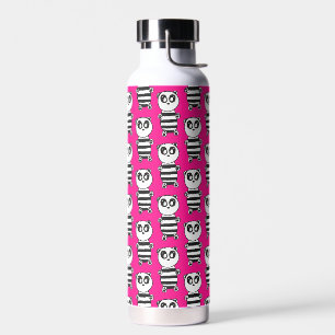 Verspielte Schwarz-Weiß-Panda-Kunst Trinkflasche