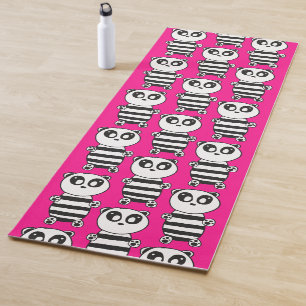 Verspielte Schwarz-Weiß-Panda-Kunst Yogamatte
