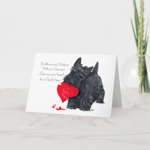 Verspielte Scottish Terrier Valentinstagskarte Feiertagskarte