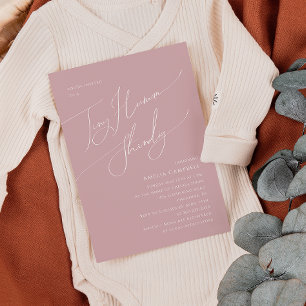 Verspielte Staubige Rose Kleine Menschliche Babypa Einladung