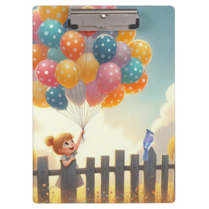 Verspielte/süße Ballonmädchen-Kunst Klemmbrett