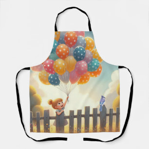 Verspielte/süße Ballonmädchen-Kunst Schürze