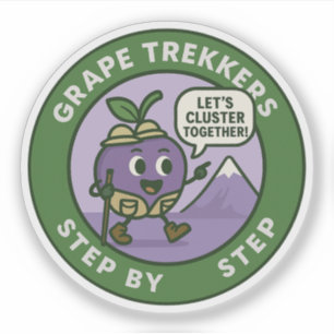 Verspielte Traubenwanderung Freundschaft Aufkleber