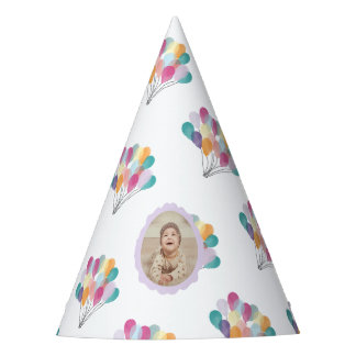 Verspielte Wasserfarben-Ballons | Individuelle Fot Partyhütchen