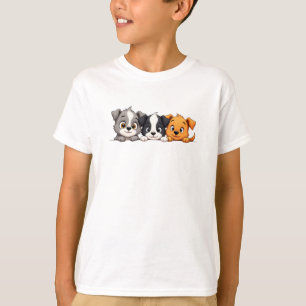 Verspielte Welpen Cartoon – Lustige Hunderausdrück T-Shirt