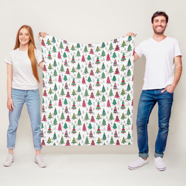 Verspielte Whimsical Dekorierte Weihnachtsbäume Do Fleecedecke (Beispiel)