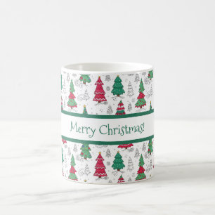 Verspielte Whimsical Dekorierte Weihnachtsbäume Do Kaffeetasse