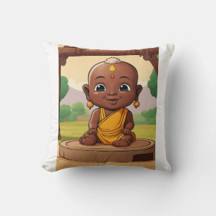 Verspielter Baby-Buddha – Afrikanischer Kleinkind- Kissen