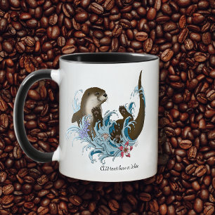 Verspielter blauer skurriler Flussotter Spritzer S Tasse
