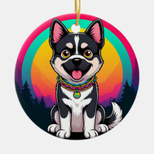 Verspielter Cartoon-Hund Keramik Ornament