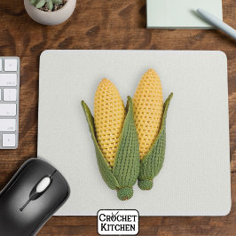 Verspielter Chic Oma's Garden Modern Crochet Corn Mousepad