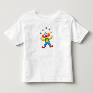 Verspielter Clown springt mit hellen Bällen Kleinkind T-shirt