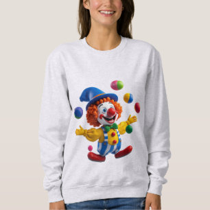 Verspielter Clown springt mit hellen Bällen Sweatshirt