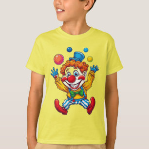 Verspielter Clown springt mit hellen Bällen T-Shirt