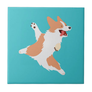 Verspielter Corgi Fliese