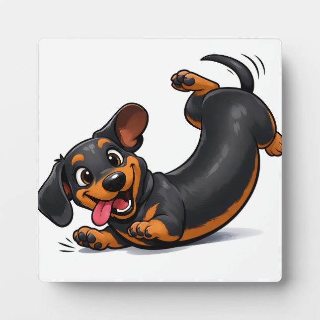 Verspielter Dachshund-Welpe  Fotoplatte (Vorderseite)