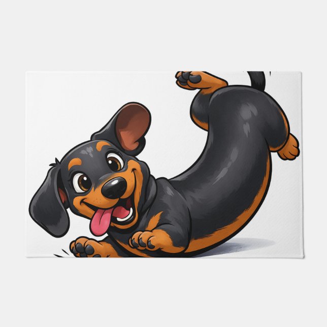 Verspielter Dachshund-Welpe  Fußmatte (Vorderseite)