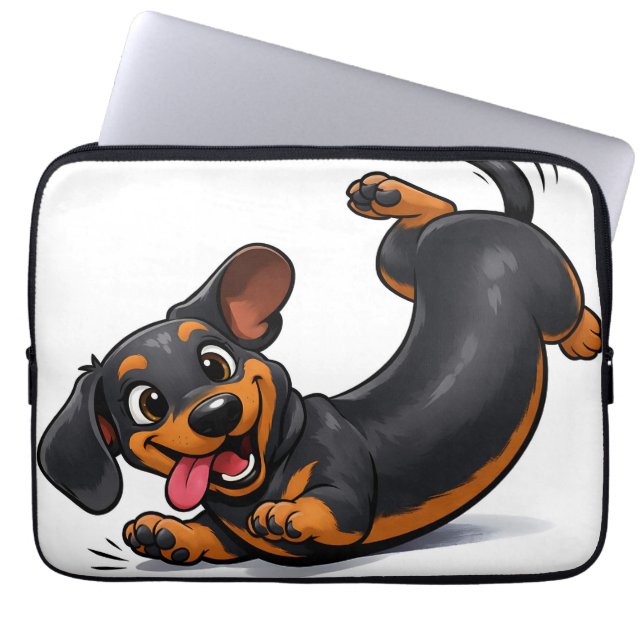 Verspielter Dachshund-Welpe  Laptopschutzhülle (Vorderseite)