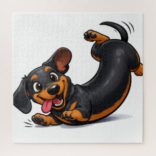 Verspielter Dachshund-Welpe Puzzle