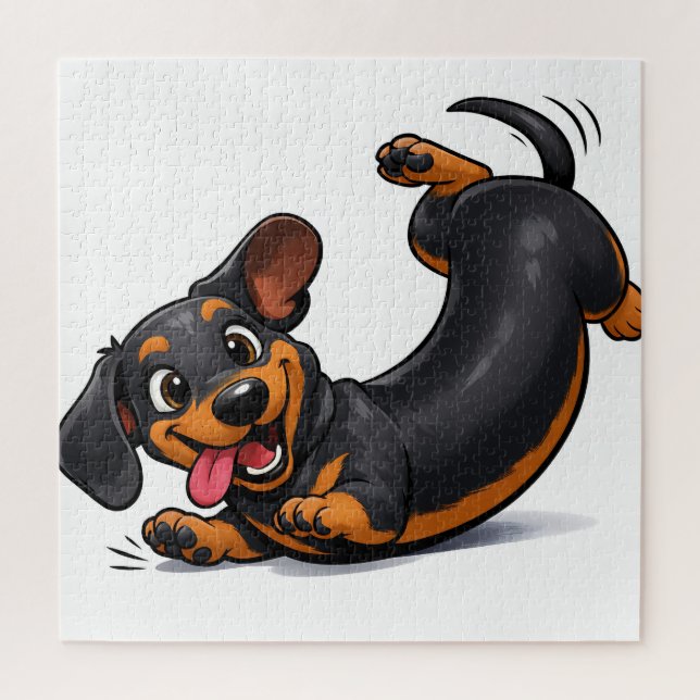 Verspielter Dachshund-Welpe  Puzzle (Vertikal)
