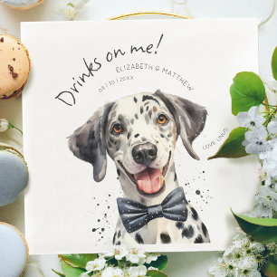 Verspielter Dalmatiner Kellner Aquarell individuel Serviette