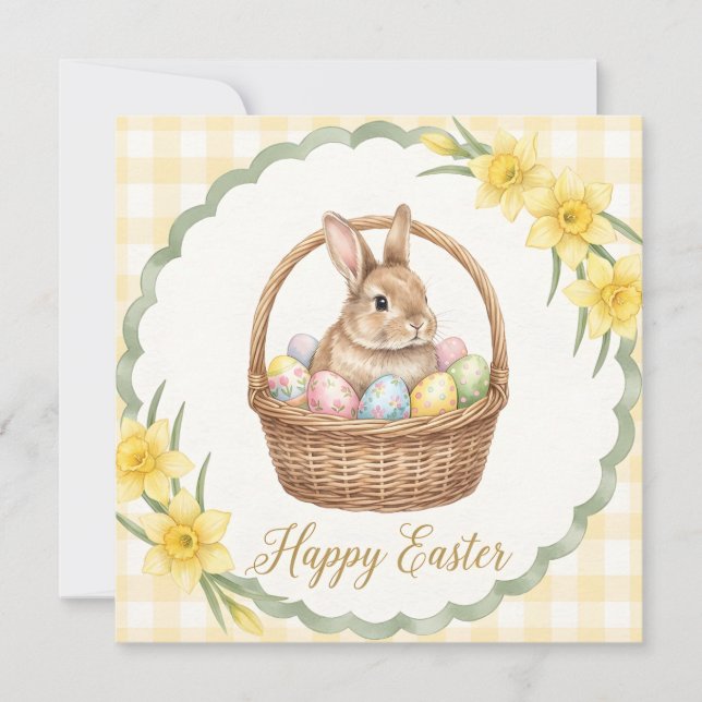 Verspielter Frohe Ostern Gruß Karte (Vorderseite)