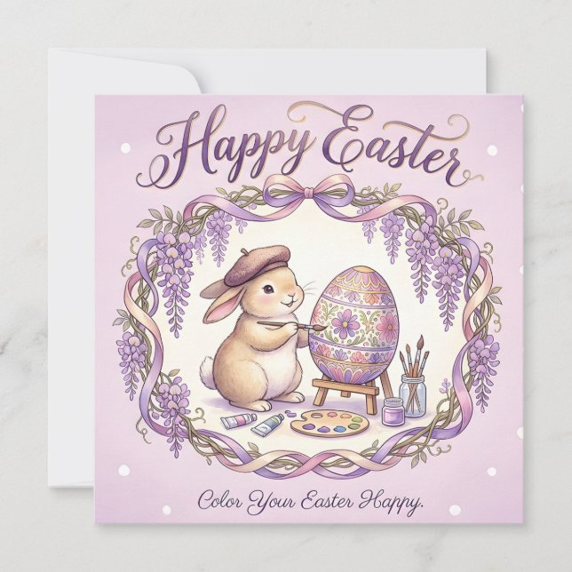 Verspielter Frohe Ostern Gruß Karte (Vorderseite)