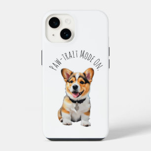 Verspielter fröhlicher Corgi 'Text. Wedel. Wiederh iPhone 14 Hülle