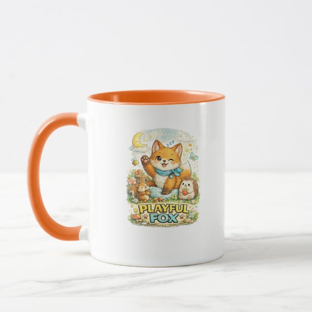 Verspielter Fuchs Süße Wald-Tasse Tasse (Links)