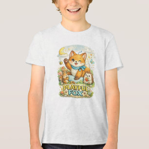 Verspielter Fuchs Tri-Blend Shirt
