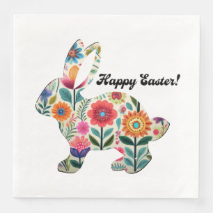 Verspielter Osterhase Silhouette Personalizable  Serviette