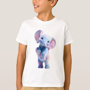 Verspielter Pastell-Wasserfarben-Galaxie-Elefant K T-Shirt