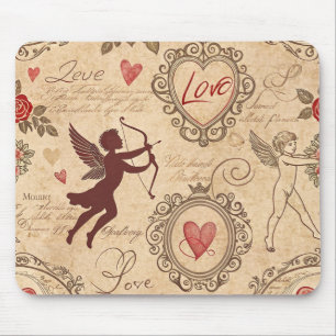 Verspielter viktorianischer Valentinstag Cupid Rom Mousepad