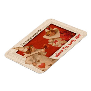 Verspielter Vintage-Pierrot CC0661 Valentinsmagnet Magnet
