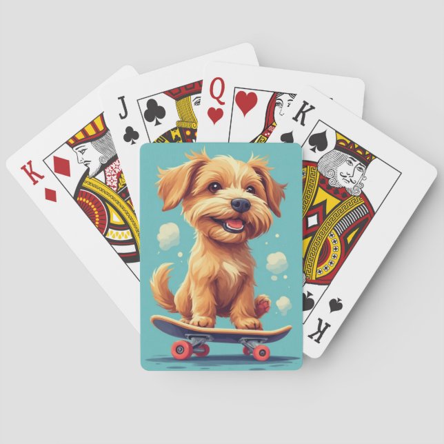 Verspielter Welpe Klassische Spielkarten (Rückseite)