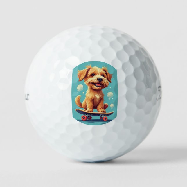 Verspielter Welpe Klassische Spielkarten Golfball (Vorderseite)