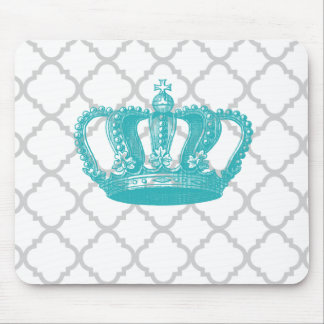 VERSPIELTES AQUA ALTROSAENKRONE GRAU VIERPASSMUSTE MOUSEPAD