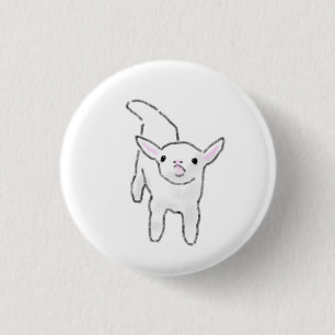 Verspieltes Babyziegen Minimalist-Geschenk Button