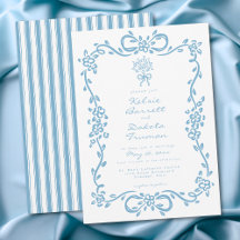 Verspieltes blaues handgezeichnetes florales Strei
