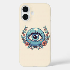 Verspieltes Böse Auge mit Cartoon-Tieren iPhone 16 Hülle