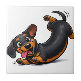 Verspieltes Dachshund-Welpe Fliese