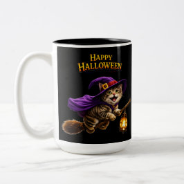 Verspieltes frohes Halloween zwei Zweifarbige Tasse