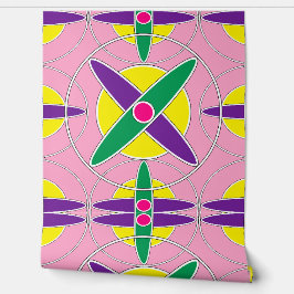 Verspieltes geometrisches Quermuster Tapete