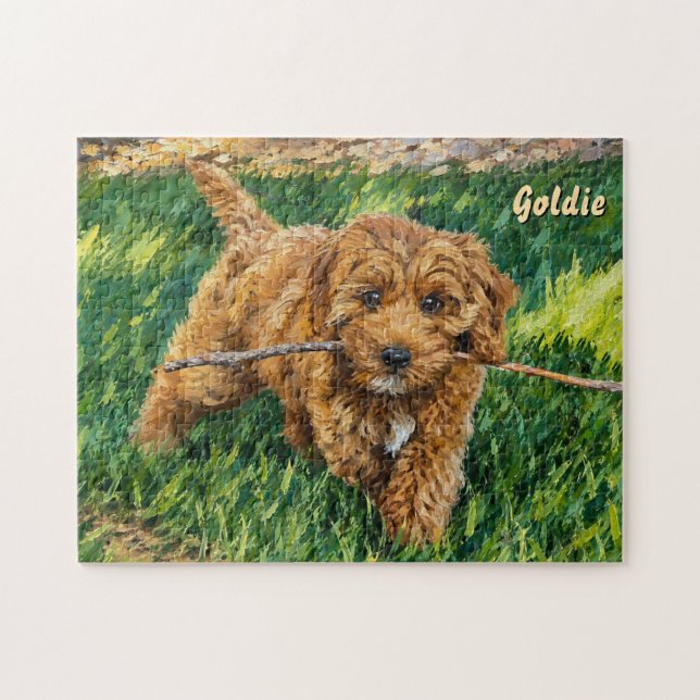 Verspieltes Golden Doodle Puzzle (Horizontal)