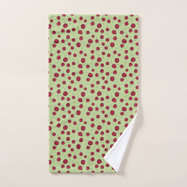 Verspieltes handgezeichnetes Cranberry-Muster Handtuch (Handtuch)