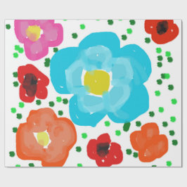 Verspieltes, helles, abstraktes Blumenmuster-Einwi Geschenkpapier