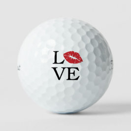 Verspieltes 'LIEBE'-Rot-Lippen-Geschenk für modern Golfball