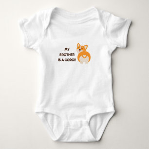 Verspieltes liebenswertes lustiges Corgi-Geschwist Baby Strampler